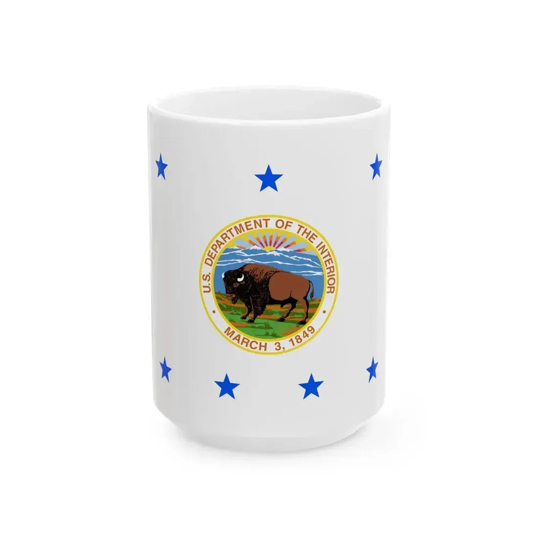 Flag of the United States Deputy Secretary of the Interior (United States) White Coffee Mug 15oz - Go Mug Yourself