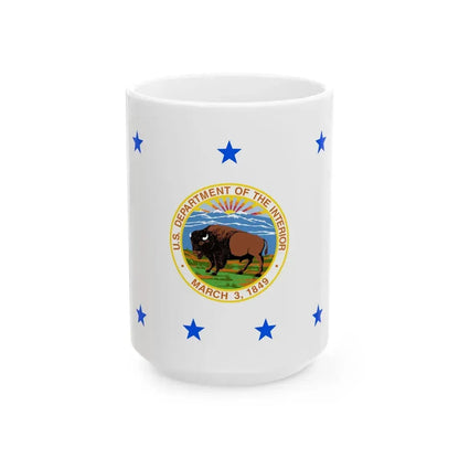 Flag of the United States Deputy Secretary of the Interior (United States) White Coffee Mug 15oz - Go Mug Yourself