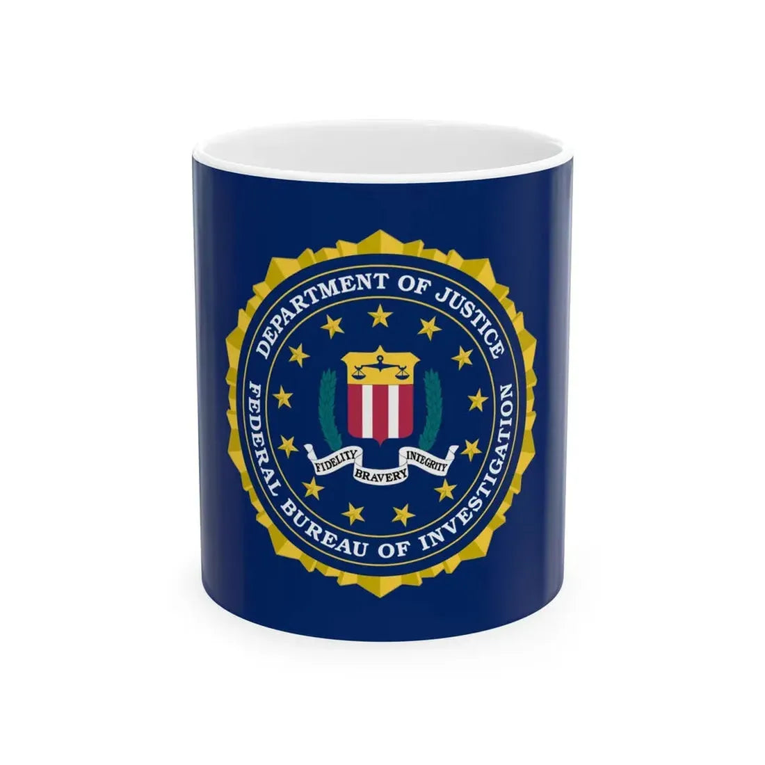 Flag of the United States Federal Bureau of Investigation (United States) White Coffee Mug 11oz - Go Mug Yourself
