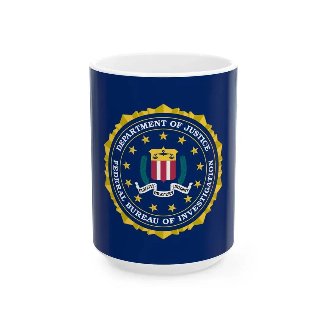 Flag of the United States Federal Bureau of Investigation (United States) White Coffee Mug 15oz - Go Mug Yourself