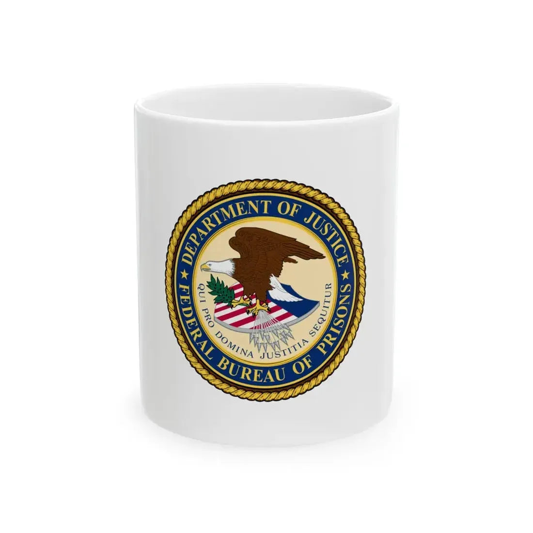 Flag of the United States Federal Bureau of Prisons (United States) White Coffee Mug 11oz - Go Mug Yourself