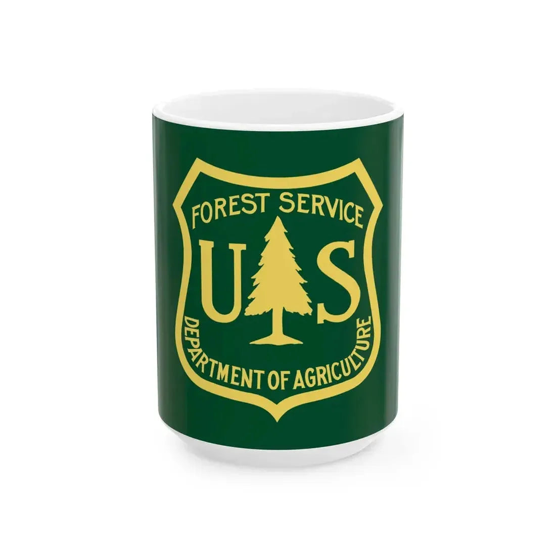 Flag of the United States Forest Service (United States) White Coffee Mug 15oz - Go Mug Yourself