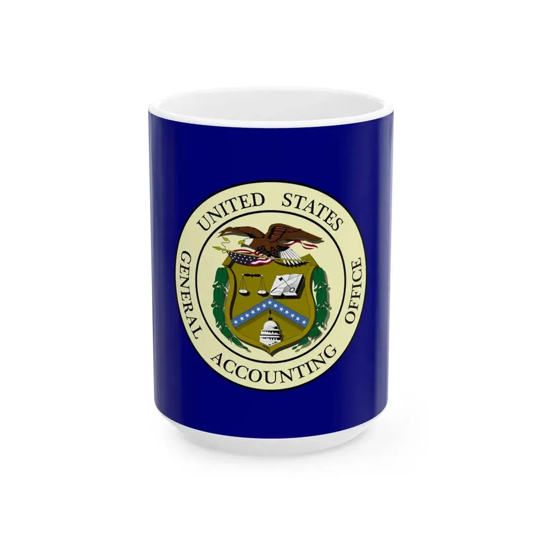 Flag of the United States General Accounting Office (United States) White Coffee Mug 15oz - Go Mug Yourself