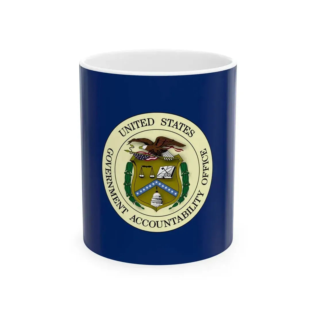 Flag of the United States Government Accountability Office (United States) White Coffee Mug 11oz - Go Mug Yourself