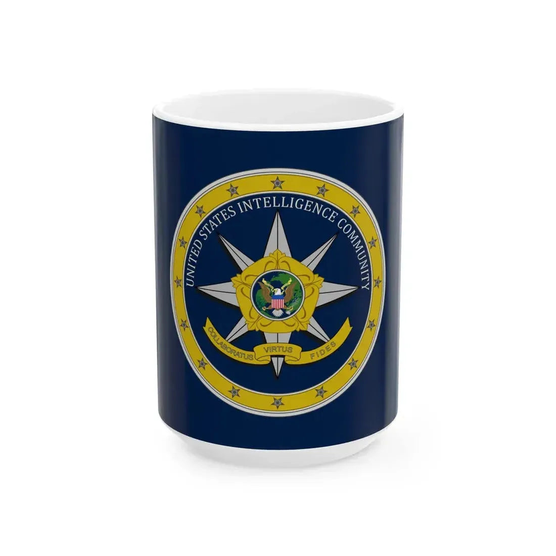 Flag of the United States Intelligence Community (United States) White Coffee Mug 15oz - Go Mug Yourself