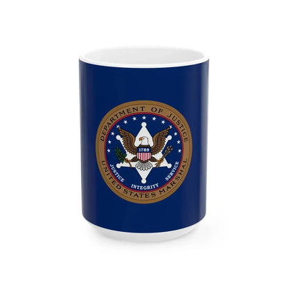 Flag of the United States Marshals Service (United States) White Coffee Mug 15oz - Go Mug Yourself