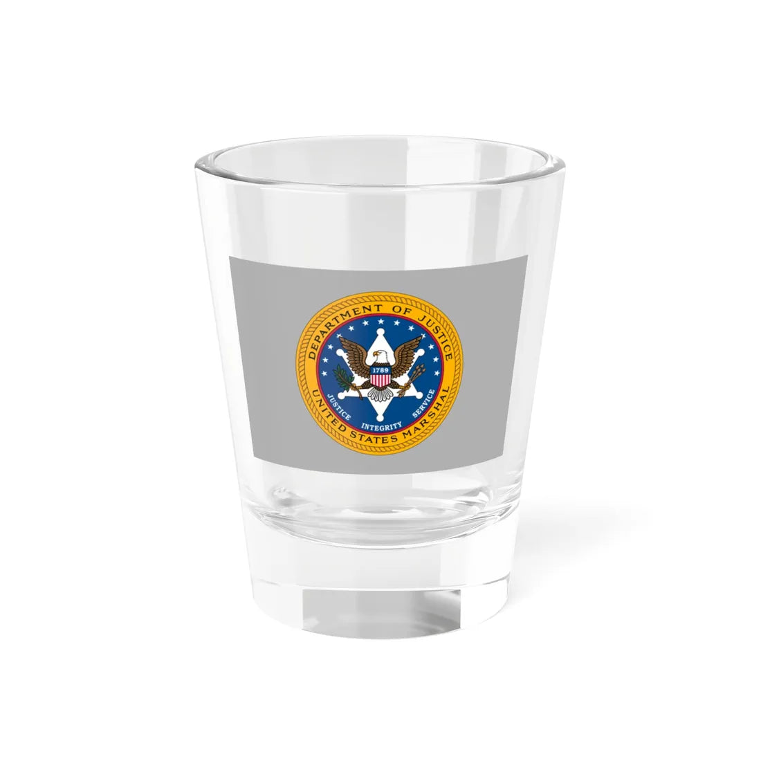Flag of the United States Marshals Service variant (United States) Shot Glass 1.5oz 1.5oz - Go Mug Yourself