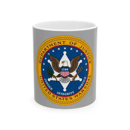 Flag of the United States Marshals Service variant (United States) White Coffee Mug 11oz - Go Mug Yourself