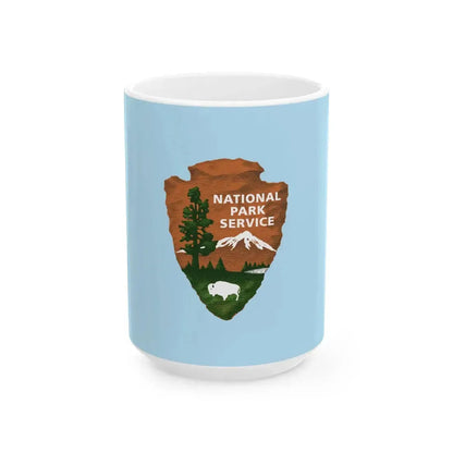 Flag of the United States National Park Service (United States) White Coffee Mug 15oz - Go Mug Yourself