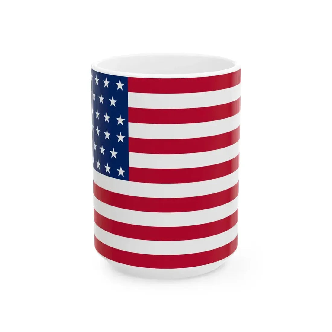 Flag of the United States of America 1908-1912 (United States) White Coffee Mug 15oz - Go Mug Yourself