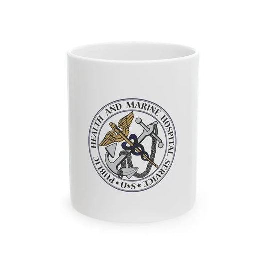 Flag of the United States Public Health and Marine-Hospital Service (United States) White Coffee Mug 11oz - Go Mug Yourself