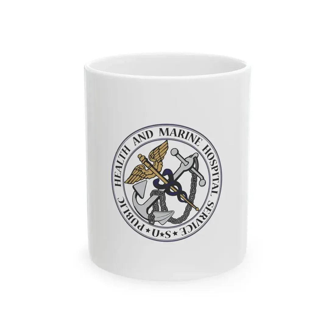 Flag of the United States Public Health and Marine-Hospital Service (United States) White Coffee Mug 11oz - Go Mug Yourself