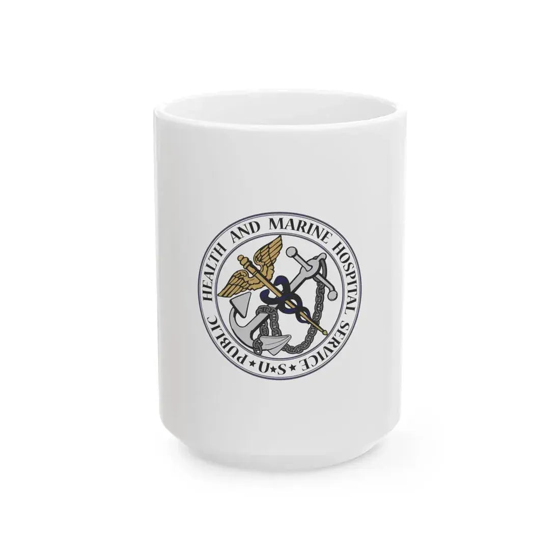 Flag of the United States Public Health and Marine-Hospital Service (United States) White Coffee Mug 15oz - Go Mug Yourself