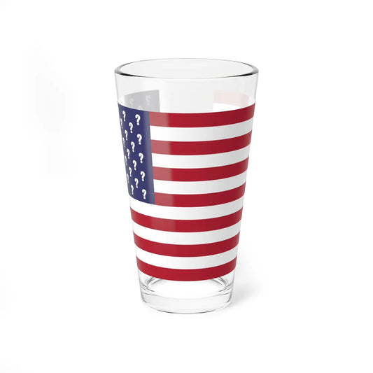 Flag of the United States question marks (United States) Pint Glass 16oz 16oz - Go Mug Yourself