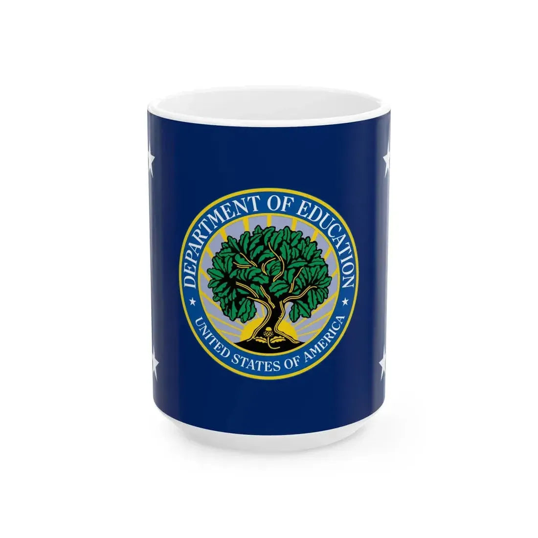Flag of the United States Secretary of Education (United States) White Coffee Mug 15oz - Go Mug Yourself