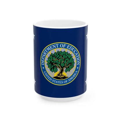 Flag of the United States Secretary of Education (United States) White Coffee Mug 15oz - Go Mug Yourself