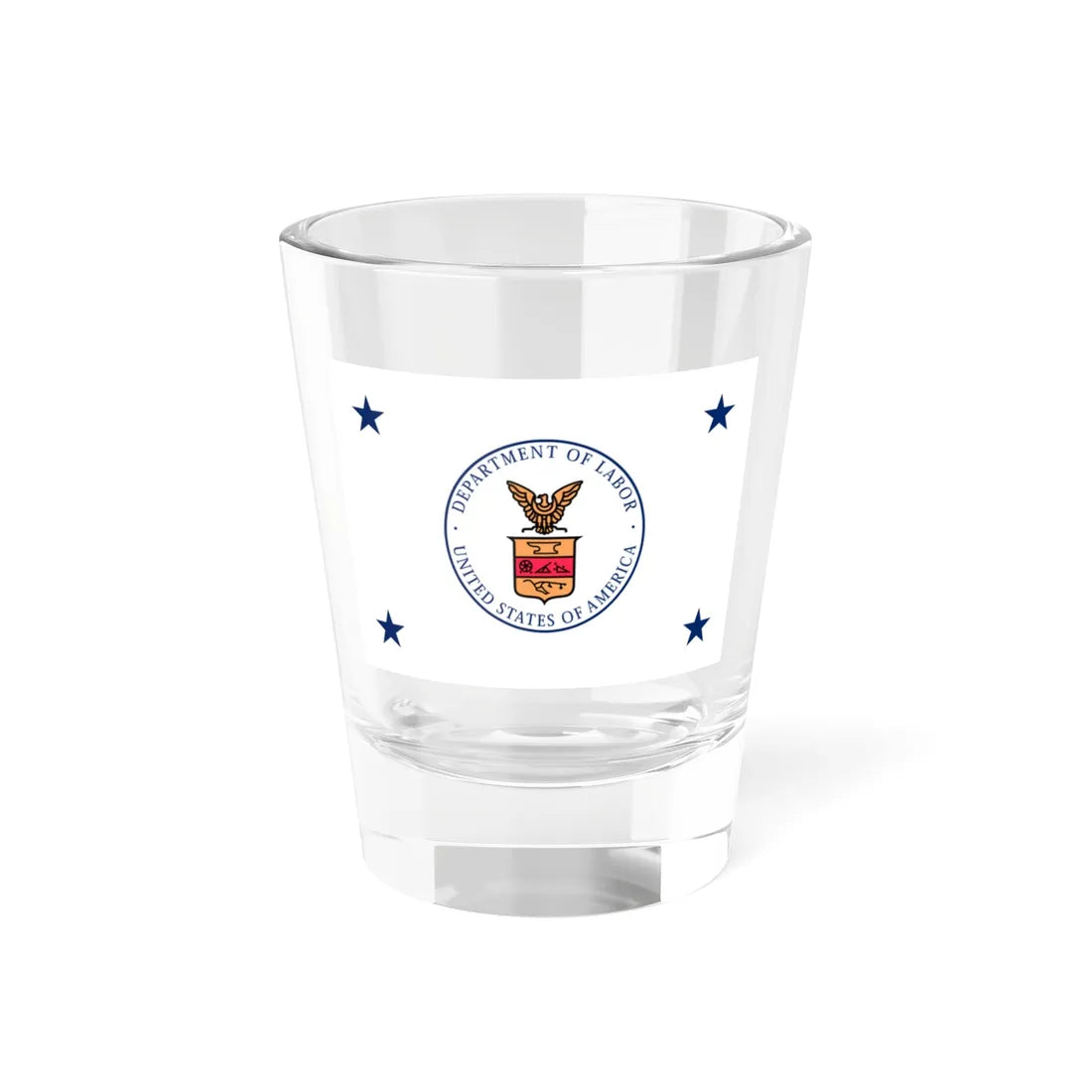 Flag of the United States Secretary of Labor 1915-1960 (United States) Shot Glass 1.5oz 1.5oz - Go Mug Yourself