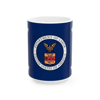 Flag of the United States Secretary of Labor (United States) White Coffee Mug 15oz - Go Mug Yourself