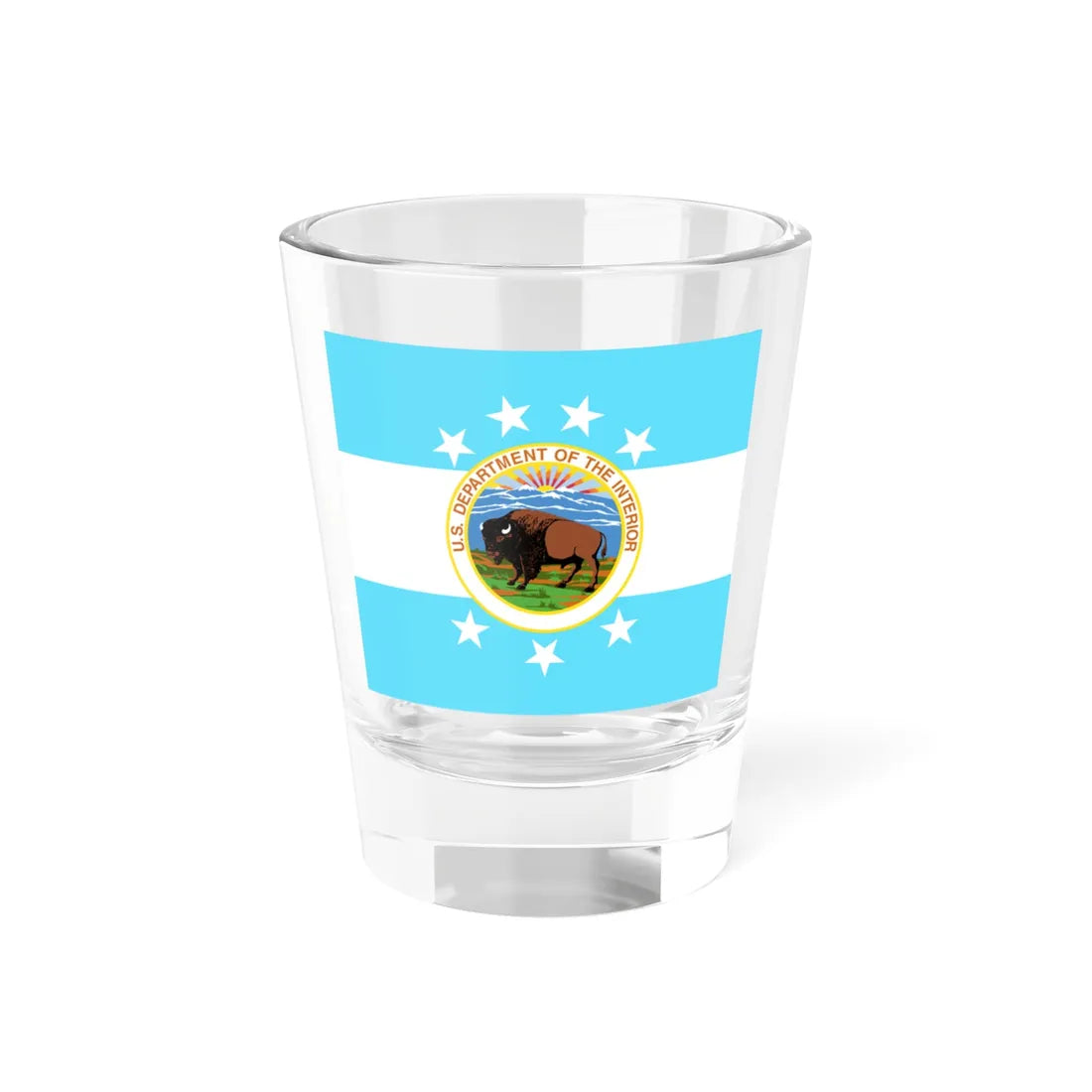 Flag of the United States Secretary of the Interior 1917-1934 (United States) Shot Glass 1.5oz 1.5oz - Go Mug Yourself