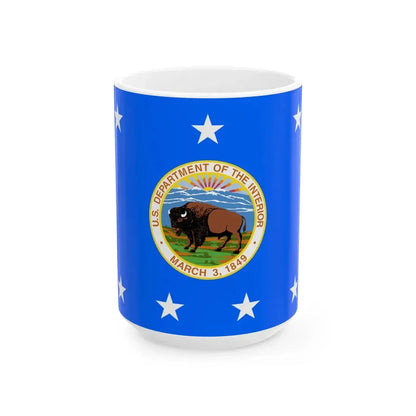 Flag of the United States Secretary of the Interior (United States) White Coffee Mug 15oz - Go Mug Yourself