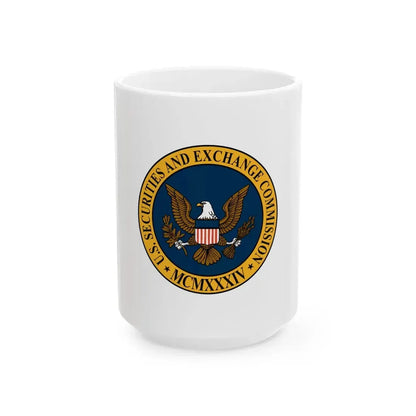 Flag of the United States Securities and Exchange Commission (United States) White Coffee Mug 15oz - Go Mug Yourself