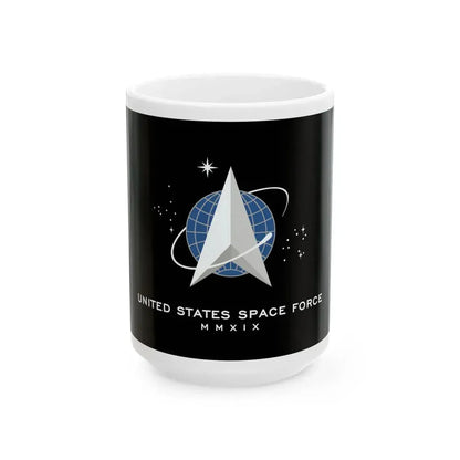 Flag of the United States Space Force (United States) White Coffee Mug 15oz - Go Mug Yourself