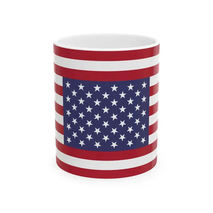 Flag of the United States symmetrical (United States) White Coffee Mug 11oz - Go Mug Yourself