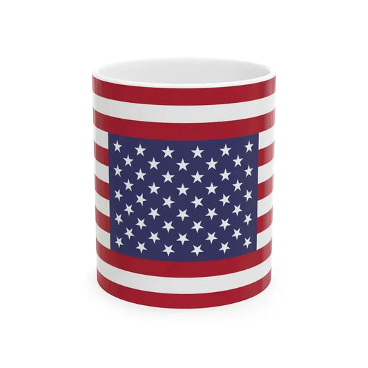 Flag of the United States symmetrical (United States) White Coffee Mug 11oz - Go Mug Yourself