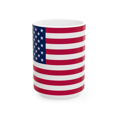 Flag of the United States Texas Color Standard (United States) White Coffee Mug 15oz - Go Mug Yourself