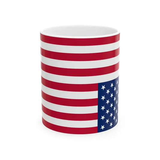 Flag of the United States upside down (United States) White Coffee Mug 11oz - Go Mug Yourself