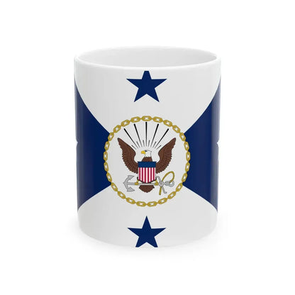 Flag of the United States Vice Chief of Naval Operations (United States) White Coffee Mug 11oz - Go Mug Yourself