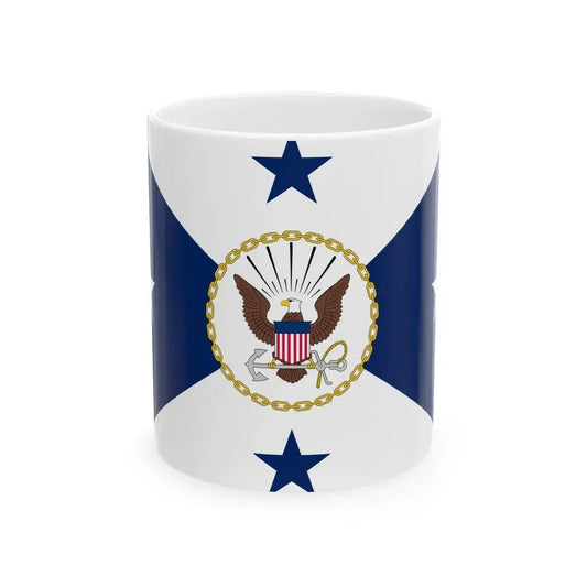 Flag of the United States Vice Chief of Naval Operations (United States) White Coffee Mug 11oz - Go Mug Yourself