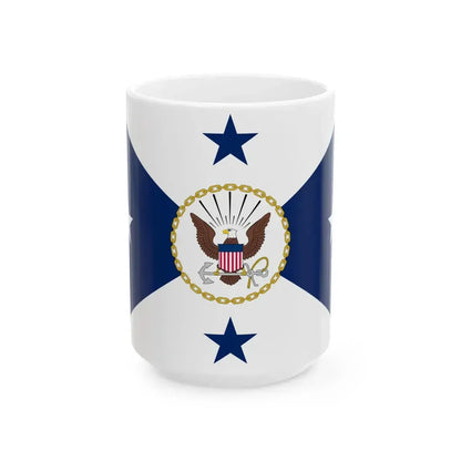 Flag of the United States Vice Chief of Naval Operations (United States) White Coffee Mug 15oz - Go Mug Yourself