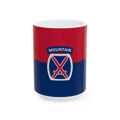 Flag of the U.S. Army 10th Mountain Division (United States) White Coffee Mug 15oz - Go Mug Yourself
