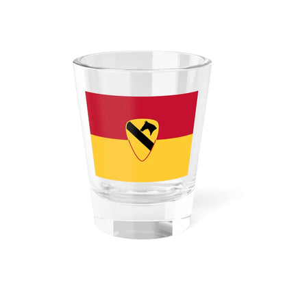Flag of the U.S. Army 1st Cavalry Division (United States) Shot Glass 1.5oz 1.5oz - Go Mug Yourself