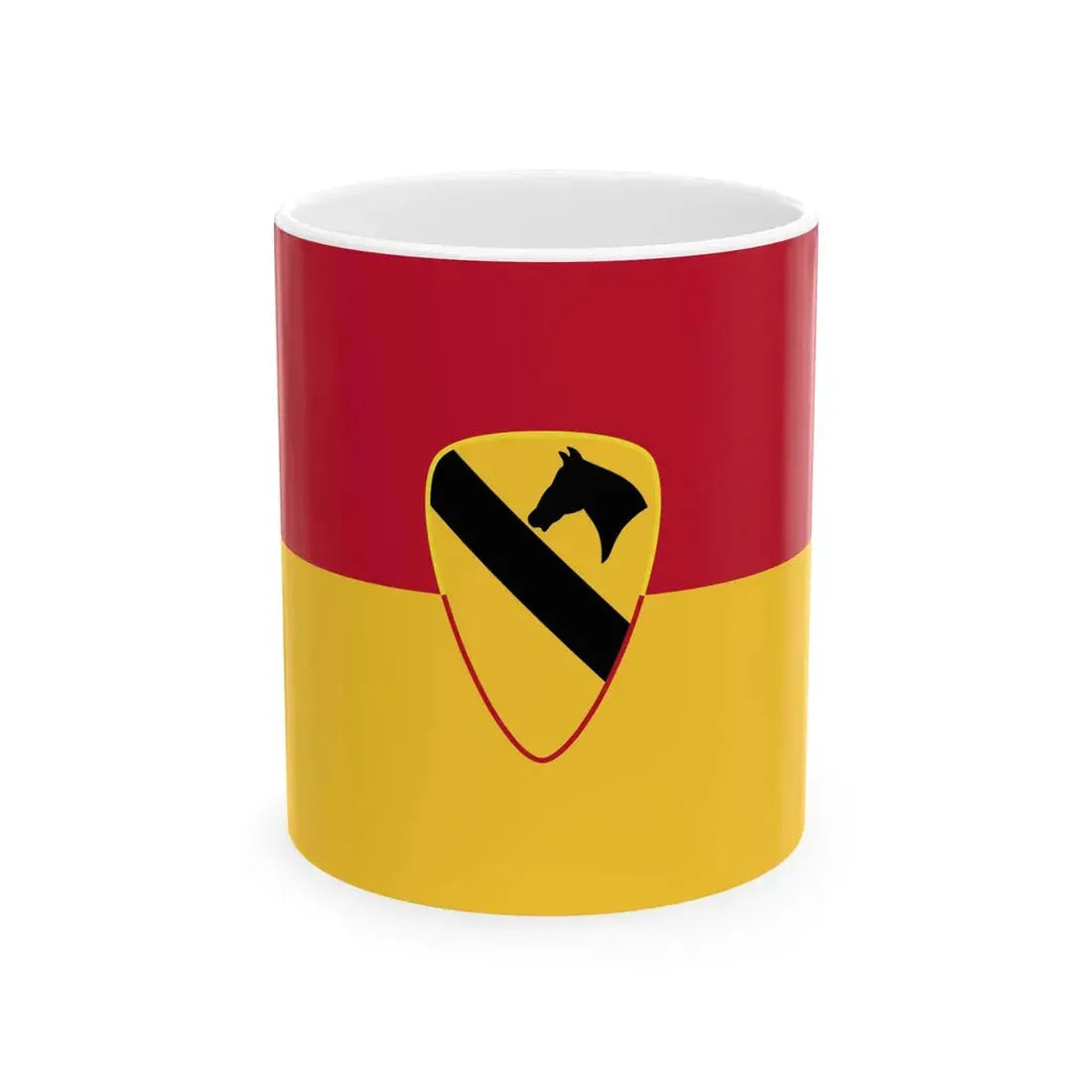 Flag of the U.S. Army 1st Cavalry Division (United States) White Coffee Mug 11oz - Go Mug Yourself