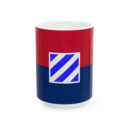 Flag of the U.S. Army 3rd Infantry Division (United States) White Coffee Mug 15oz - Go Mug Yourself
