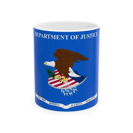 Flag of the U.S. Department of Justice (United States) White Coffee Mug 11oz - Go Mug Yourself