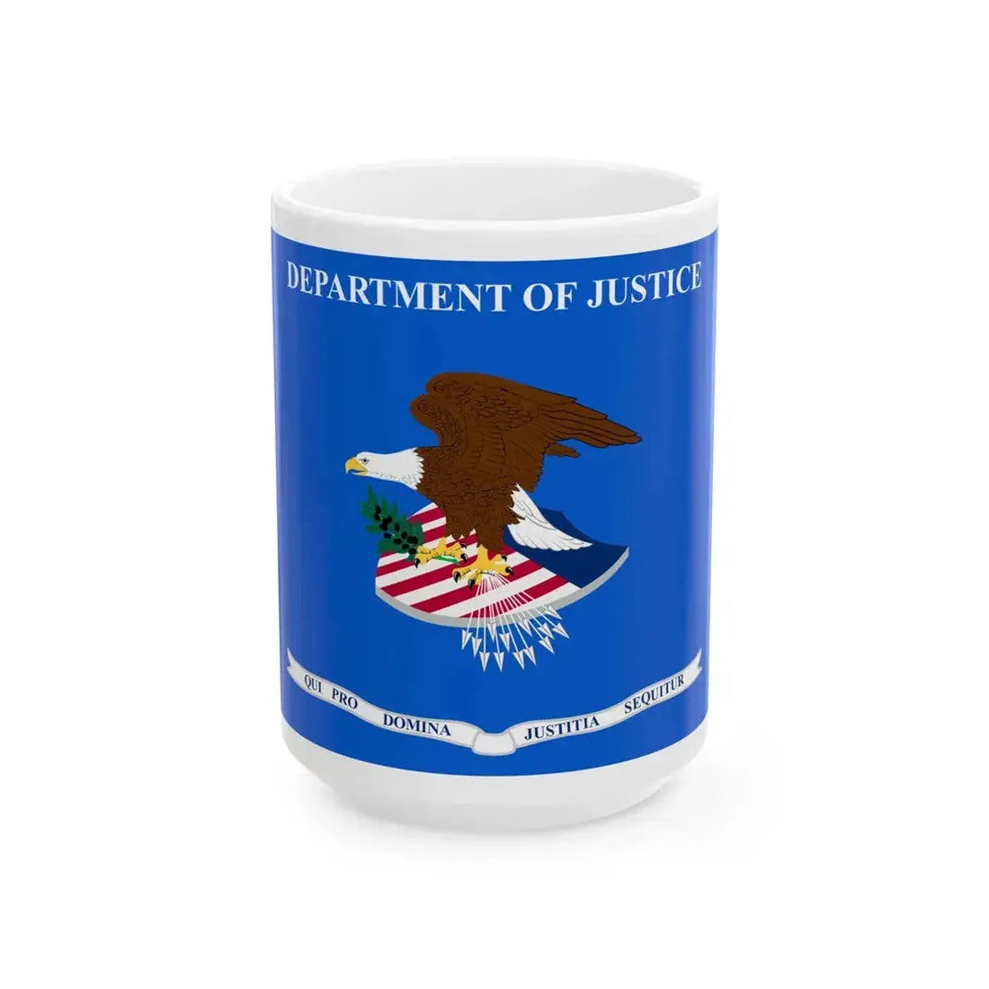 Flag of the U.S. Department of Justice (United States) White Coffee Mug 15oz - Go Mug Yourself
