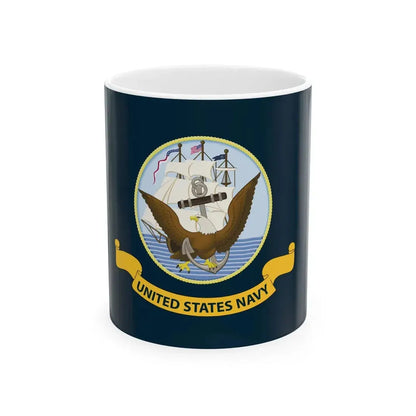 Flag of the U.S. Navy fringed (United States) White Coffee Mug 11oz - Go Mug Yourself