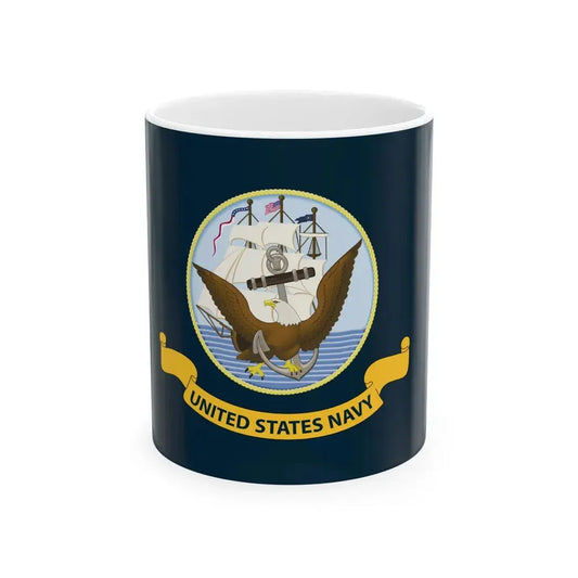Flag of the U.S. Navy fringed (United States) White Coffee Mug 11oz - Go Mug Yourself