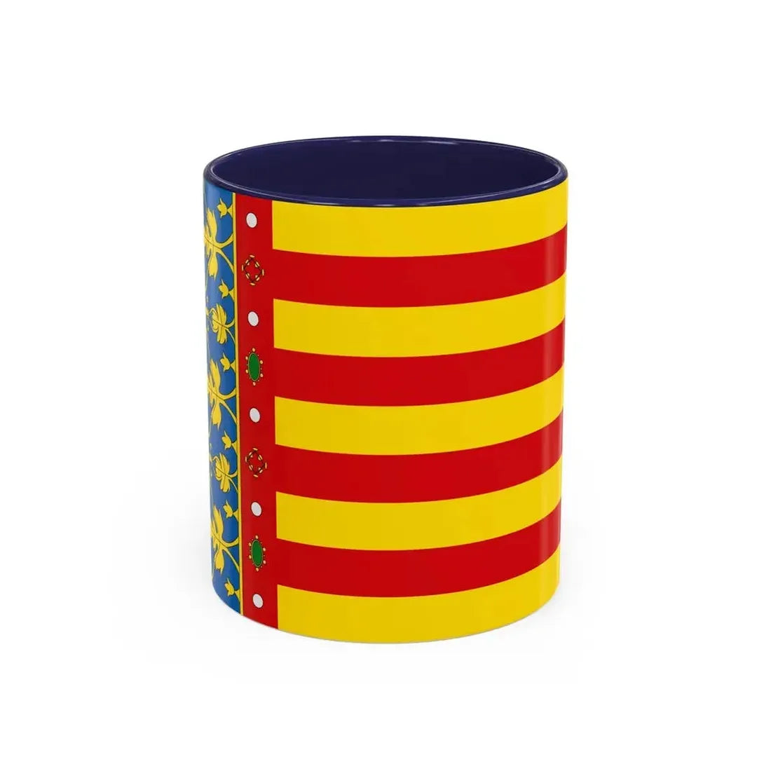 Flag of the Valencia Spain - Accent Coffee Mug 11oz Navy - Go Mug Yourself