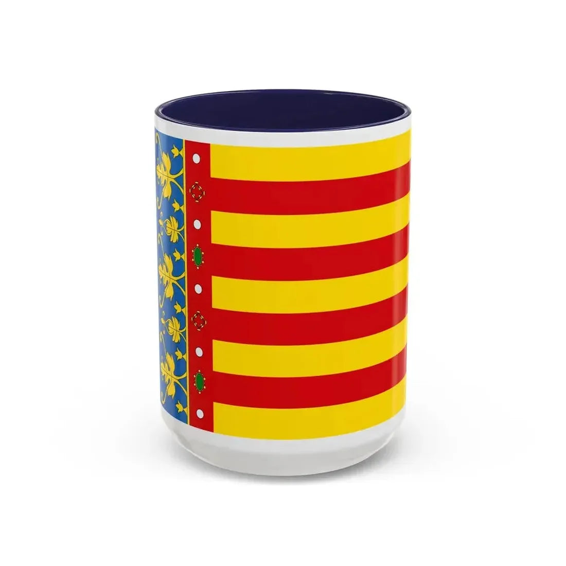 Flag of the Valencia Spain - Accent Coffee Mug 15oz Navy - Go Mug Yourself