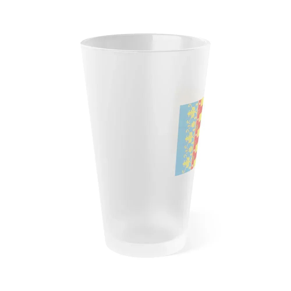 Flag of the Valencia Spain - Frosted Pint Glass 16oz - Go Mug Yourself