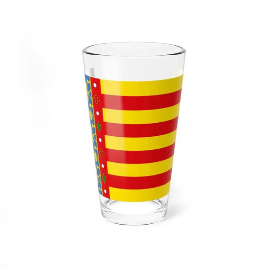 Flag of the Valencia Spain - Pint Glass 16oz 16oz - Go Mug Yourself