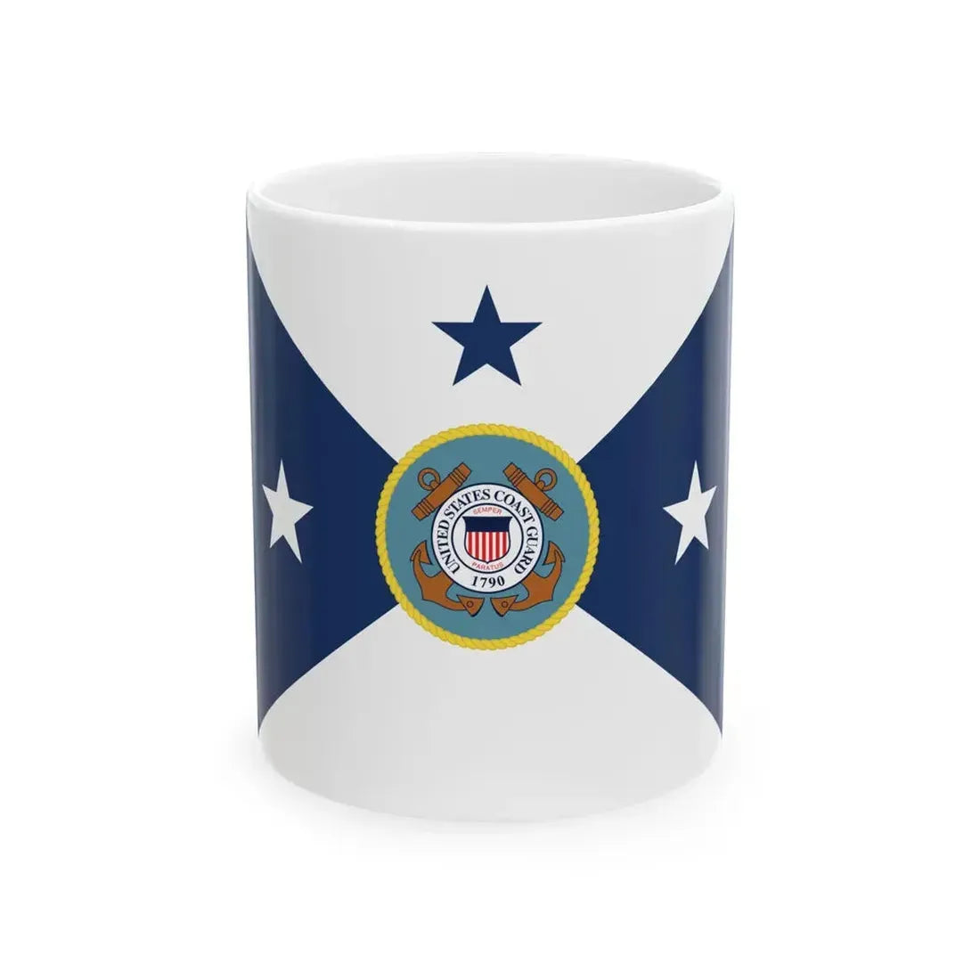 Flag of the Vice Commandant of the United States Coast Guard (United States) White Coffee Mug 11oz - Go Mug Yourself