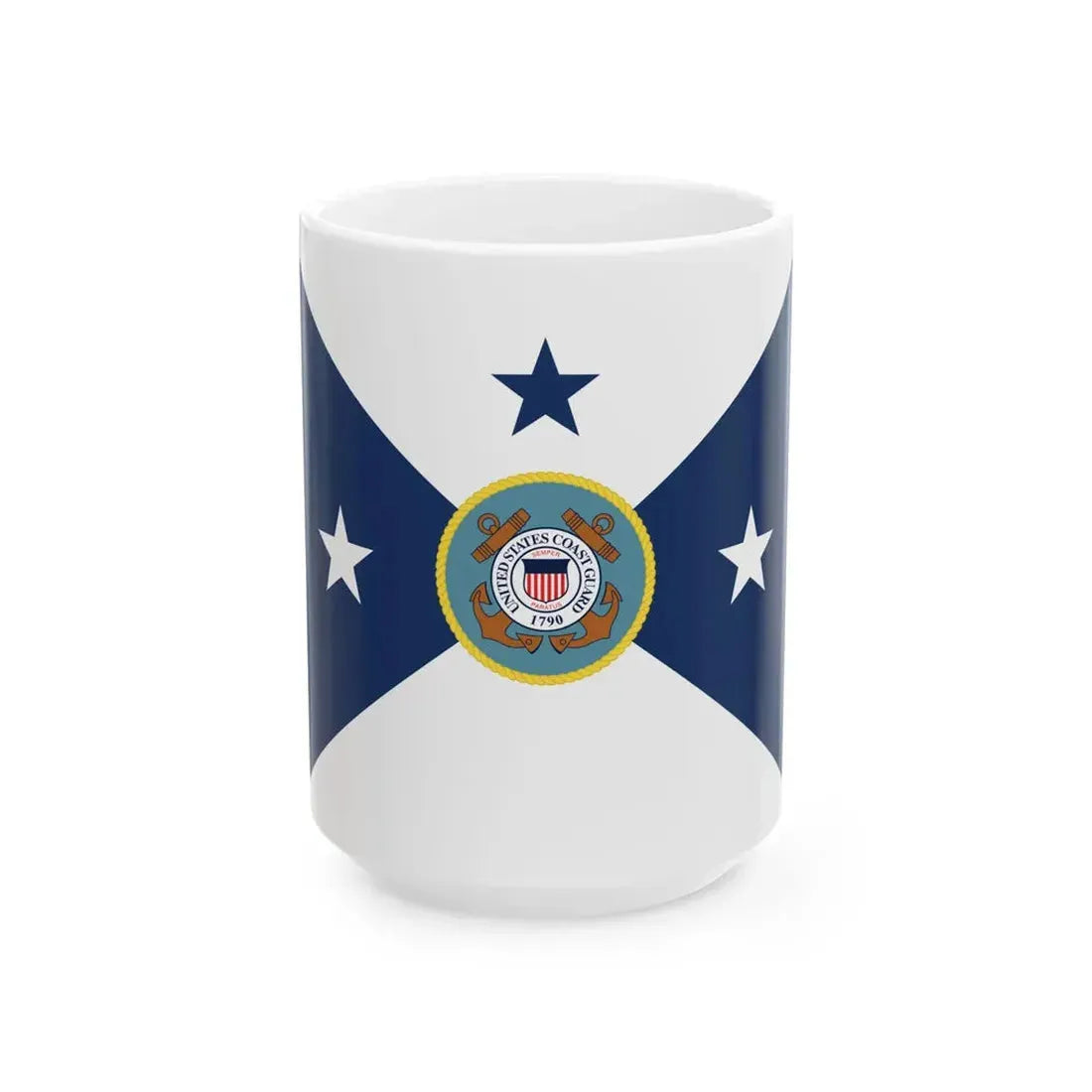 Flag of the Vice Commandant of the United States Coast Guard (United States) White Coffee Mug 15oz - Go Mug Yourself
