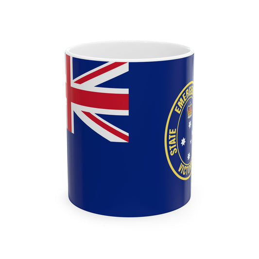 Flag of the Victoria SES (Australia) White Coffee Mug-11oz-Go Mug Yourself