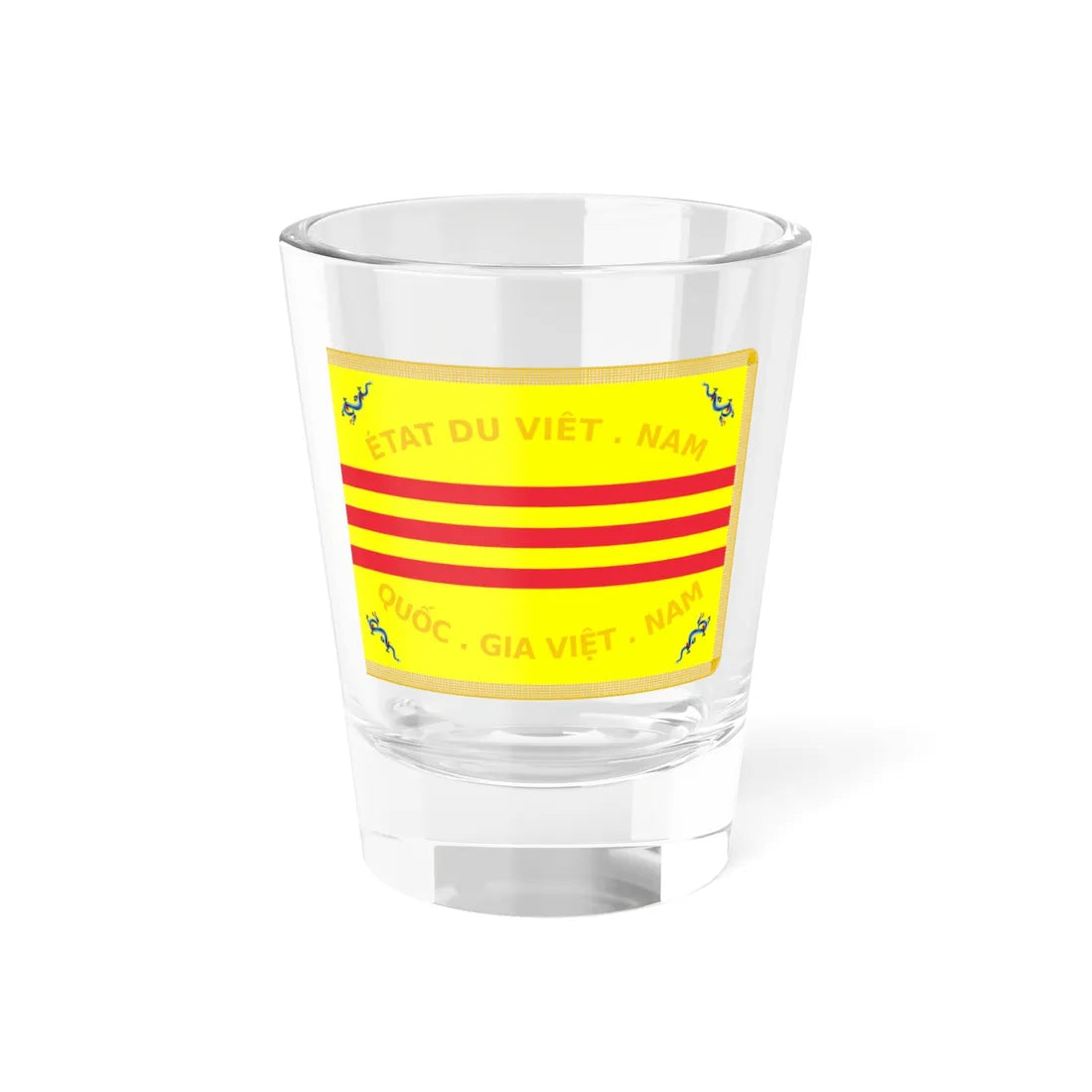 Flag of the Vietnamese National Army (Vietnam) Shot Glass 1.5oz 1.5oz - Go Mug Yourself