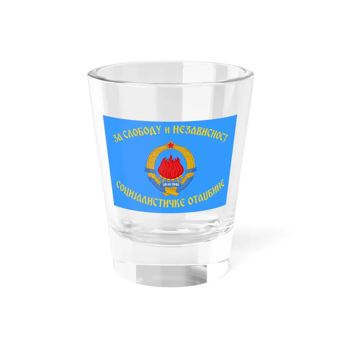 Flag of the Yugoslav Air Force (Yugoslavia) Shot Glass 1.5oz 1.5oz - Go Mug Yourself